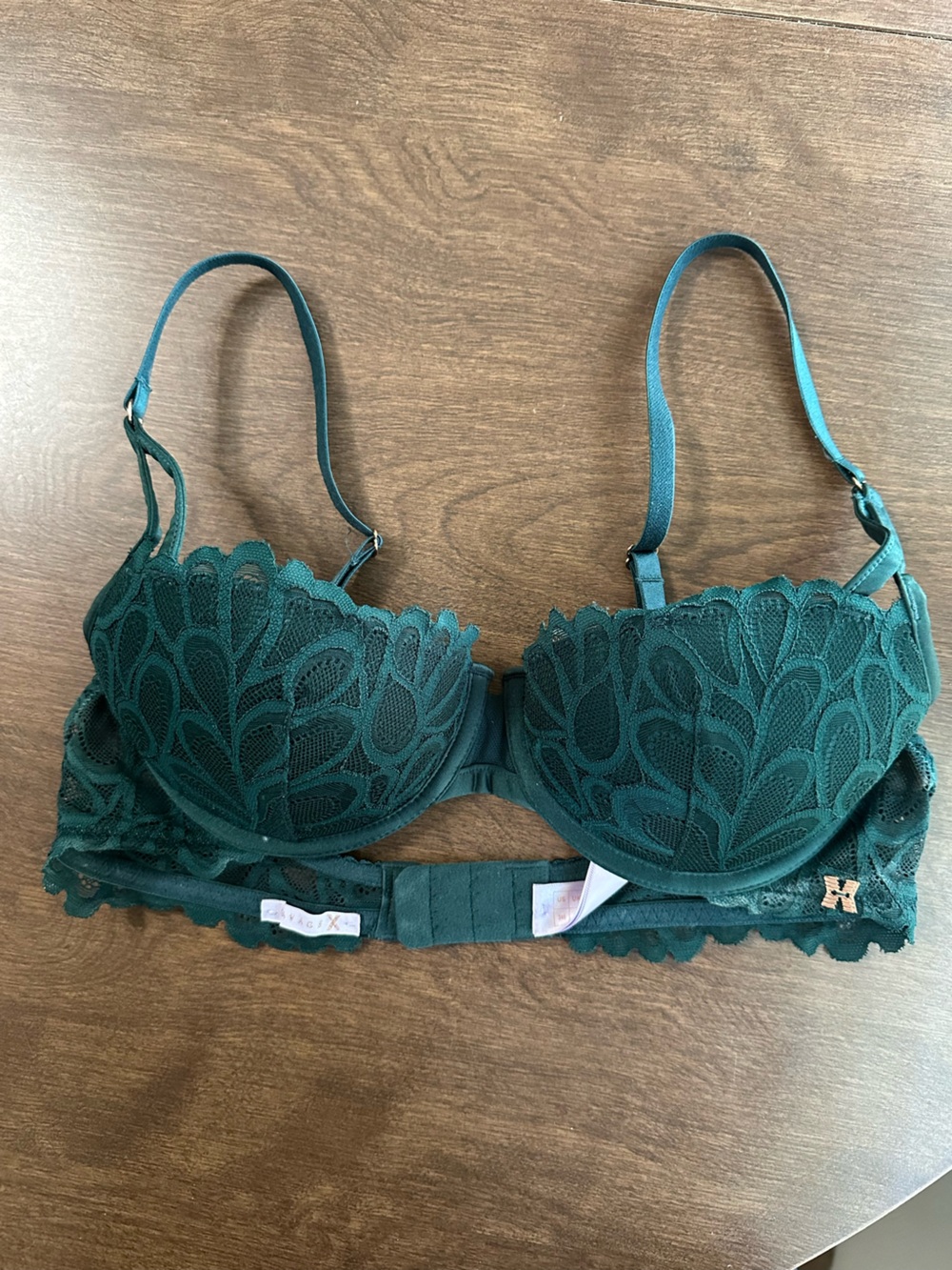 Savage X FENTY -Dark Green Lace Underwire Bra - Women Intimates